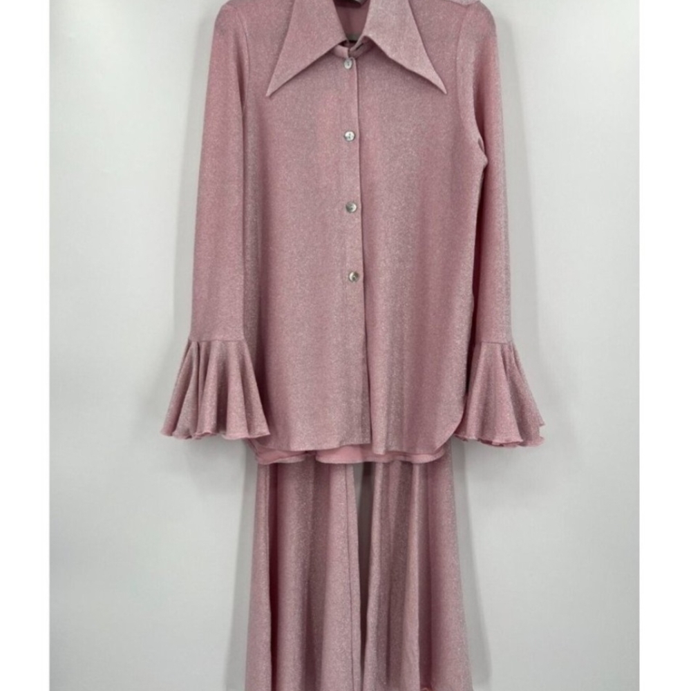 💯 Sleeper Lurex Lounge Set In Pink Shimmer - Picture 6 of 15